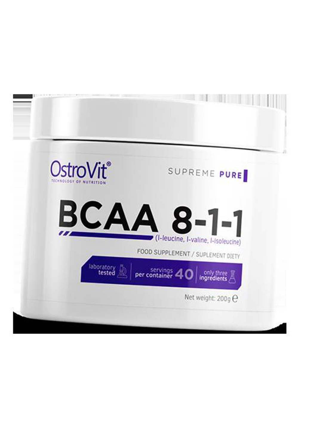 Амінокислоти Pure BCAA 8:1:1 200г Без смаку Ostrovit (275468708)