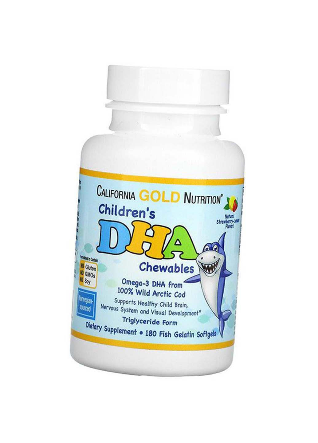 Омега 3 для дітей Children's DHA Chewables 180гелкапс Полуниця-лимон California Gold Nutrition (275468741)