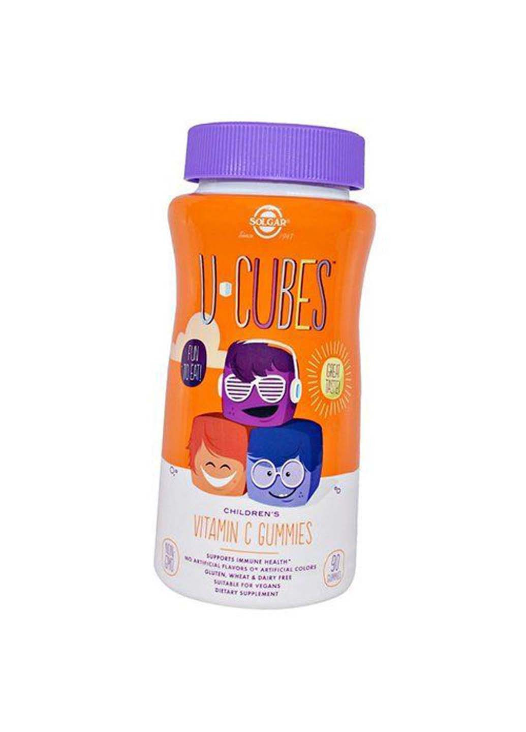 Жувальний Вітамін С для дітей U-Cubes Children's Vitamin C Gummies 90таб Полуниця-апельсин Solgar (275469441)
