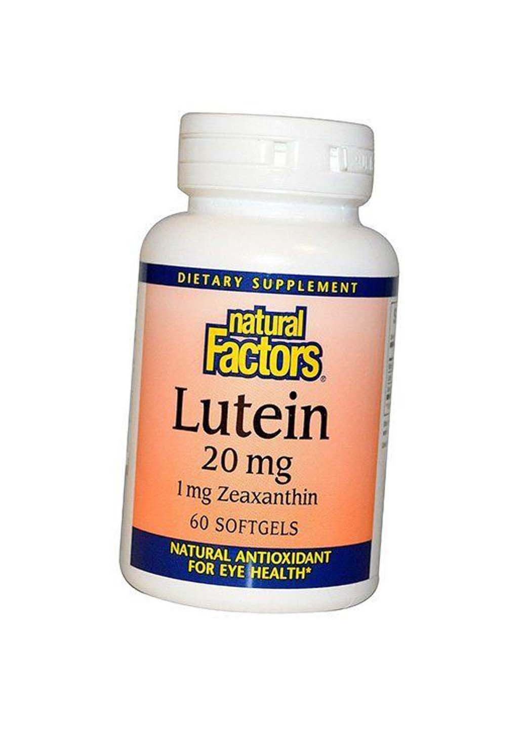 Лютеин и Зеаксантин Lutein 20 30гелкапс Natural Factors (275468918)