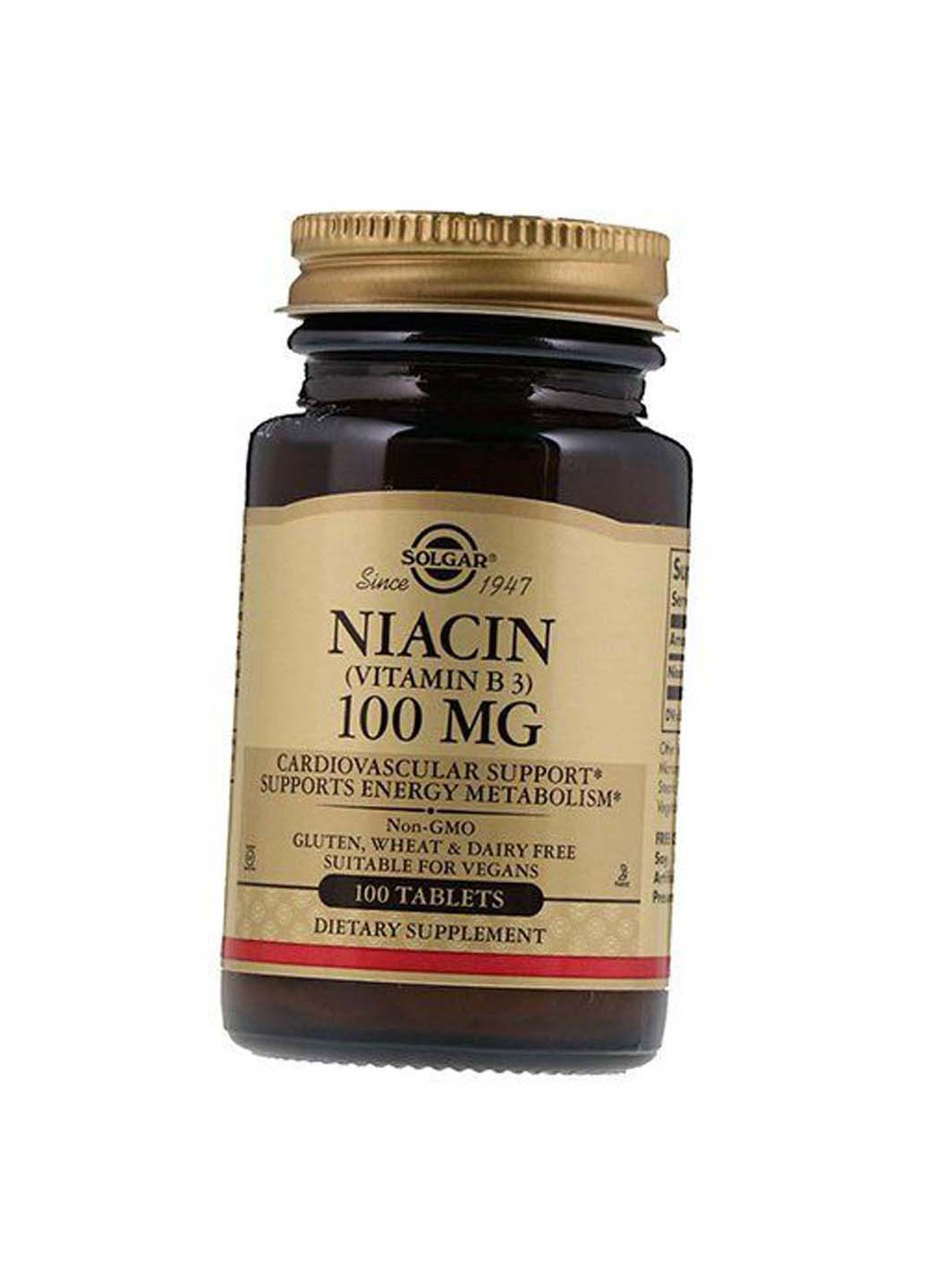 Ниацин Niacin 100 100таб Solgar (275468532)