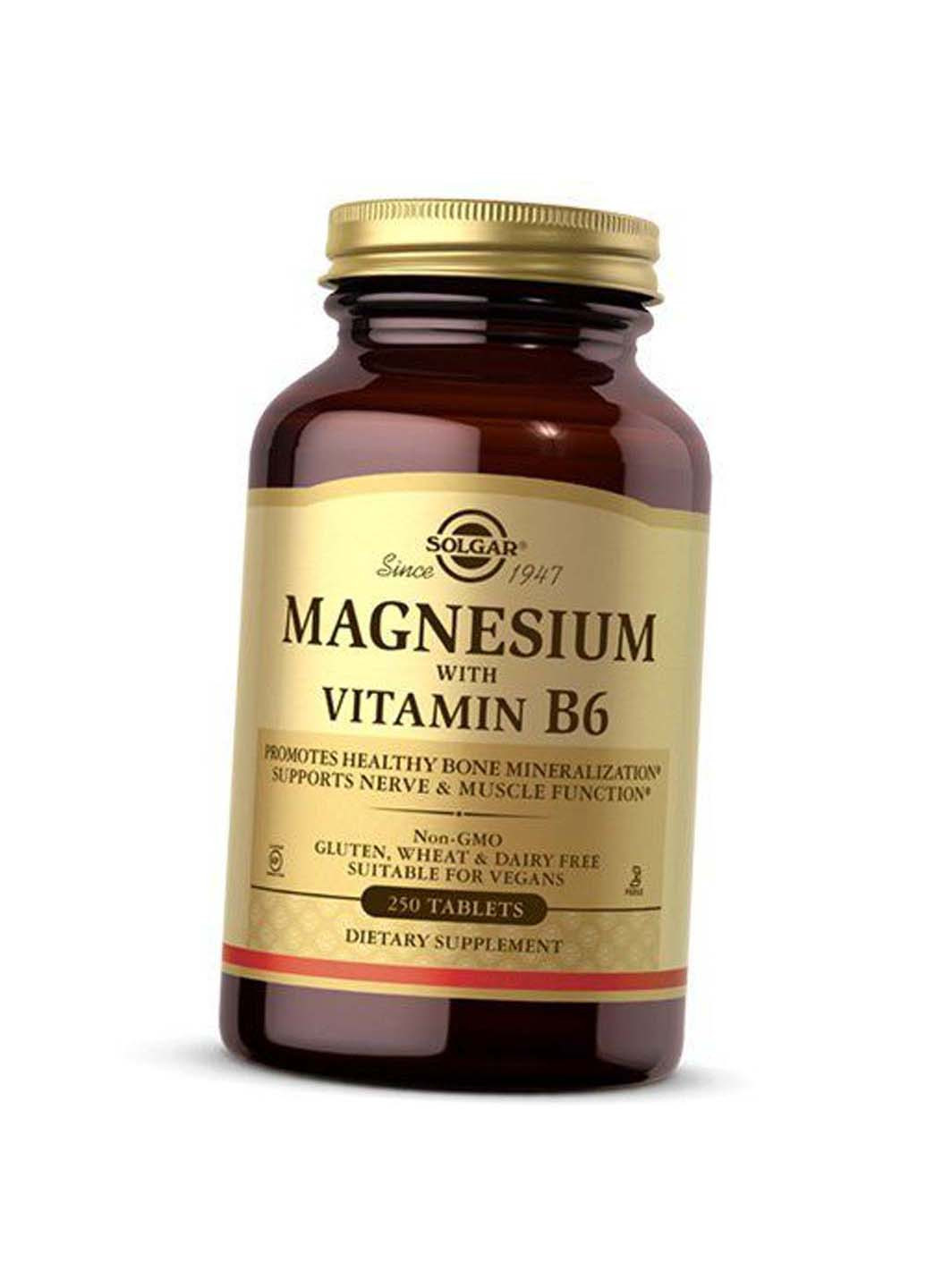 Магній В6 Magnesium with Vitamin B6 250таб Solgar (275469419)