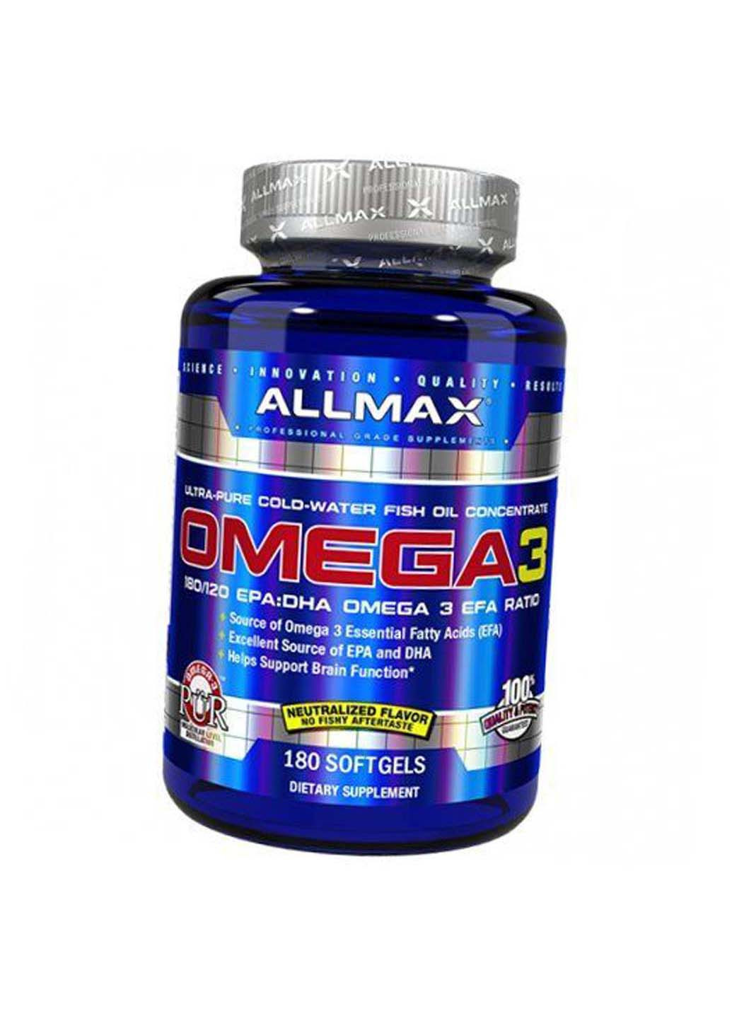 Жирные кислоты Омега 3 Omega 3 180гелкапс ALLMAX Nutrition (275469146)