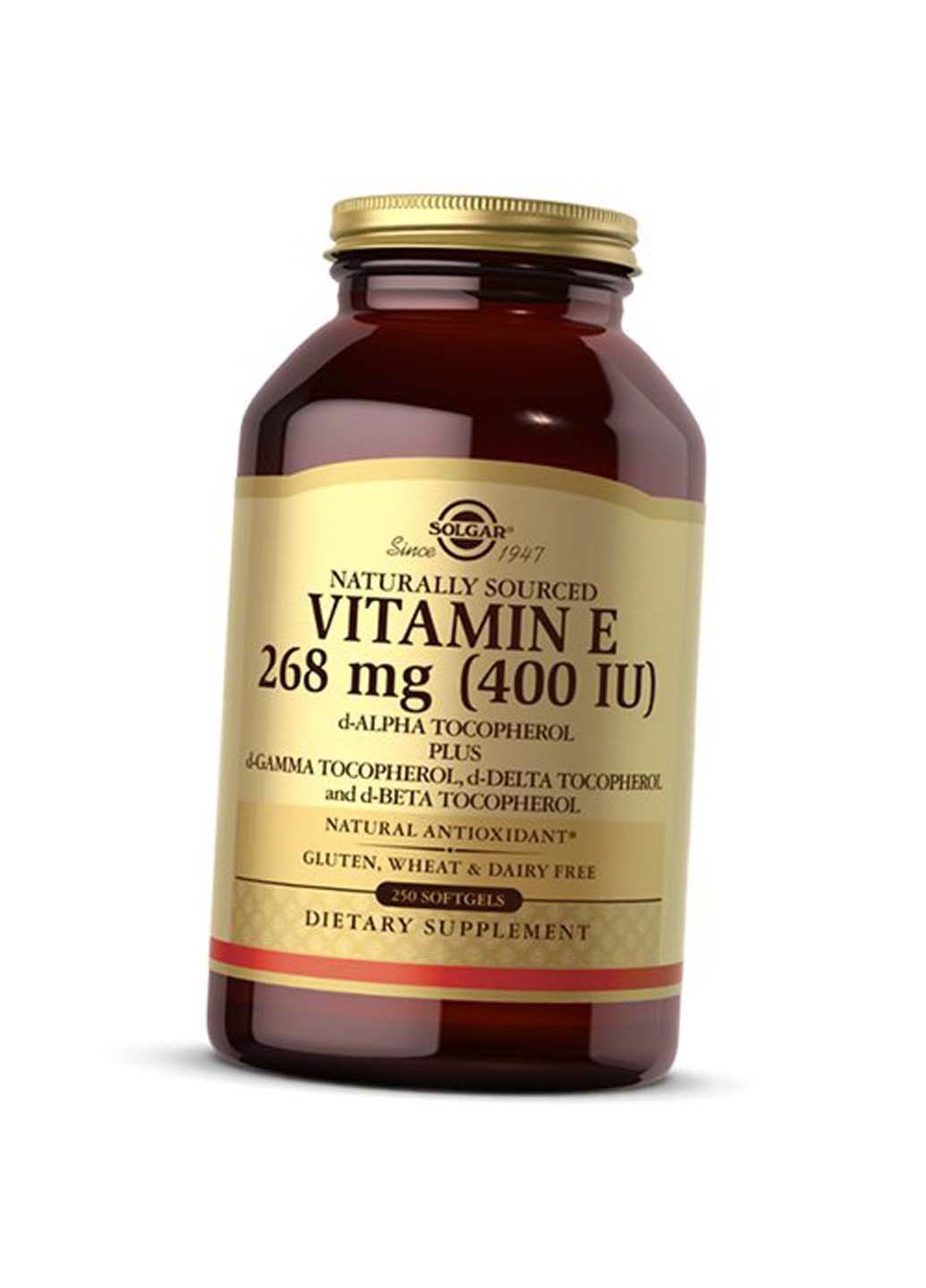 Натуральний Вітамін Е Vitamin E 400 250гелкапс Solgar (275468531)