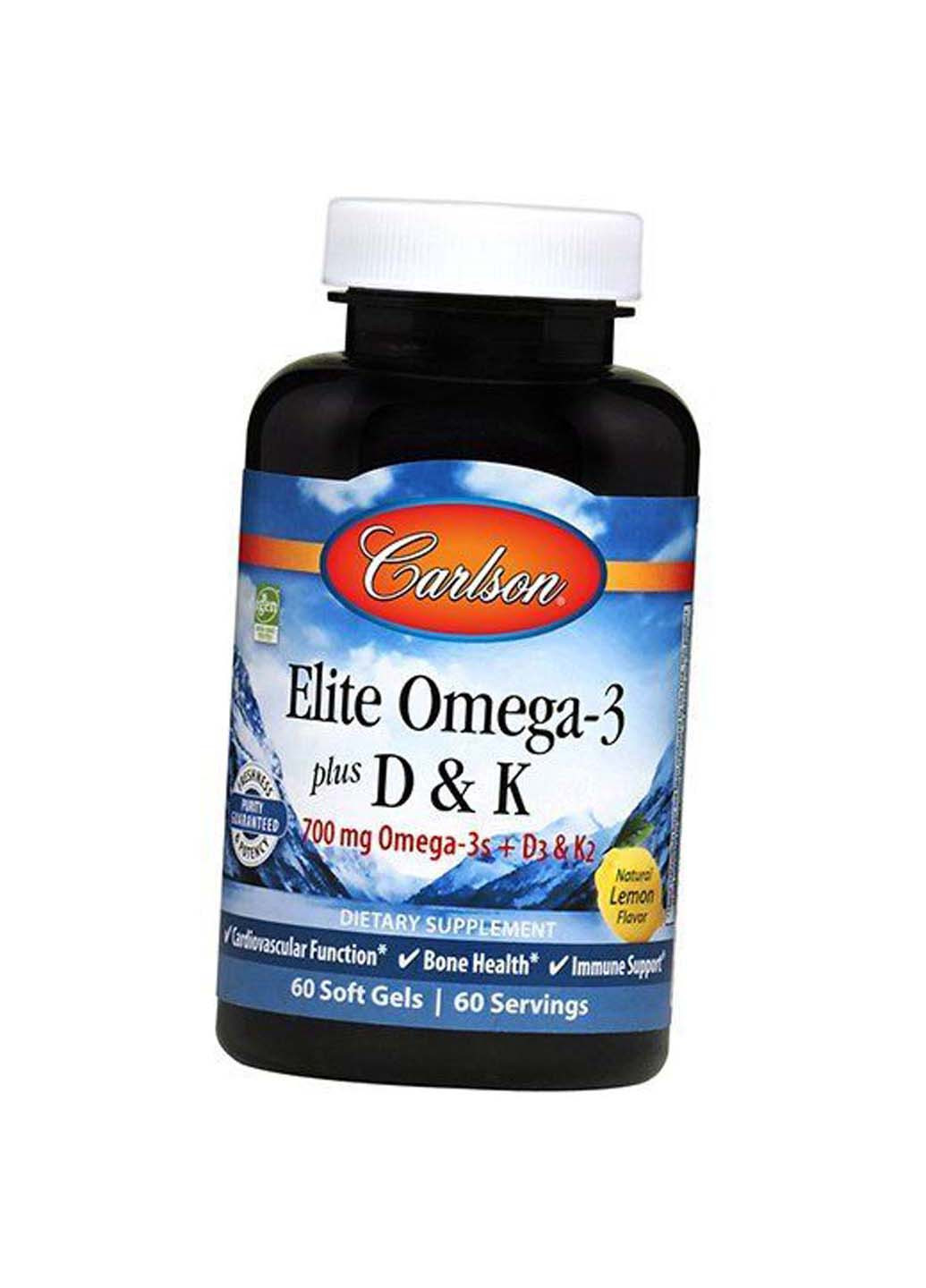 Elite Omega-3 + D & K 180гелкапс Лимон Carlson Labs (275468849)