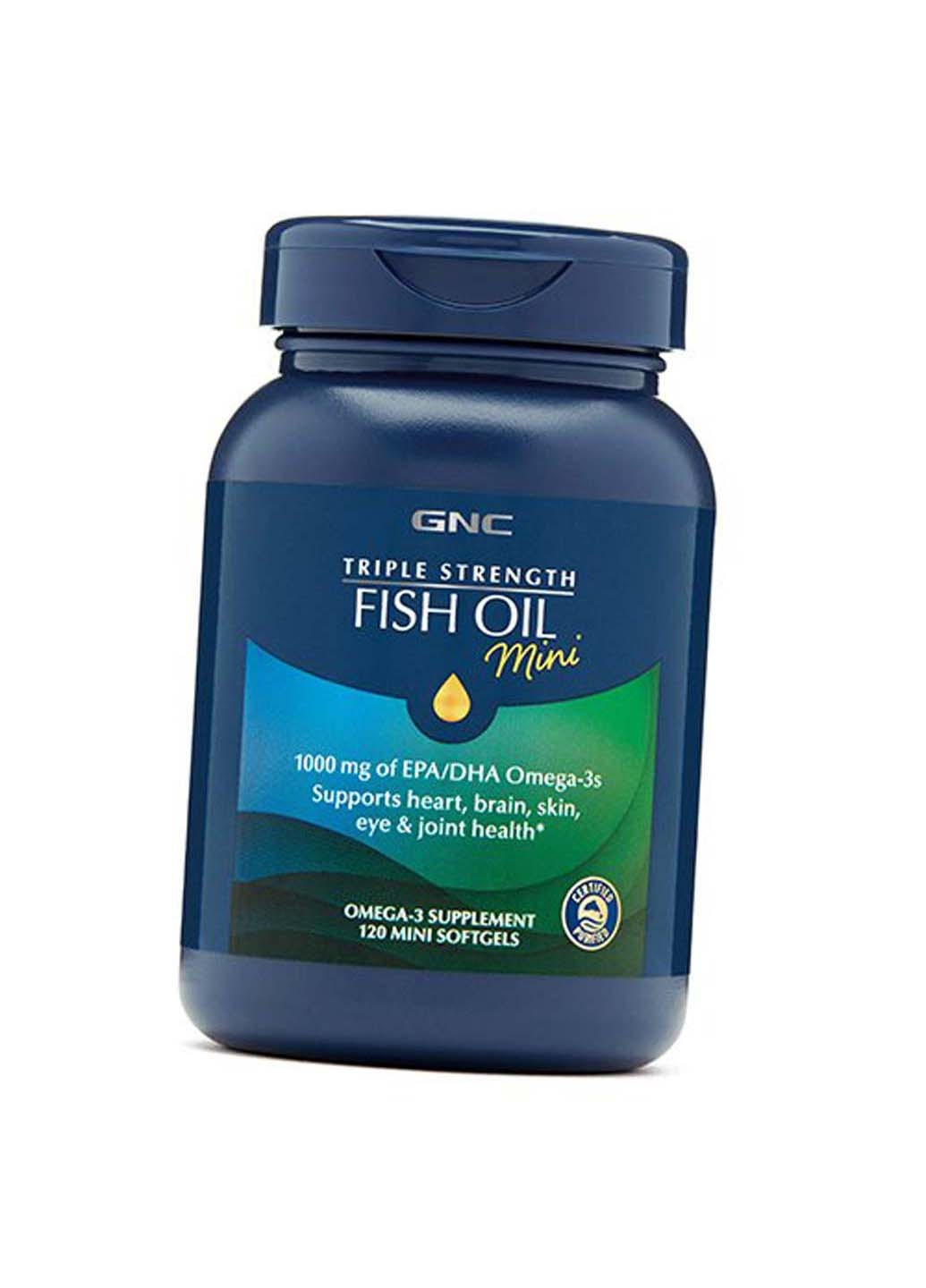 Риб'ячий Жир Потрійний сили Triple Strength Fish Oil Mini 120гелкапс GNC (275468363)
