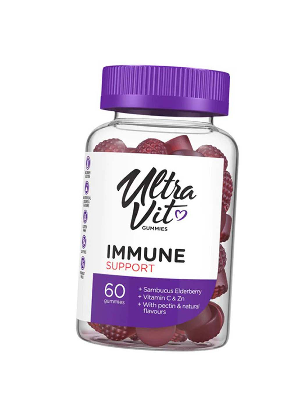 Экстракт бузины с цинком и витамином С UltraVit Immune Support 60таб Малина VPLab Nutrition (275468665)