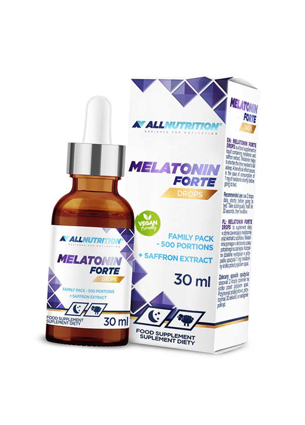 Жидкий Мелатонин и Экстракт шафрана Melatonin Forte Drops 30мл Allnutrition (275468970)