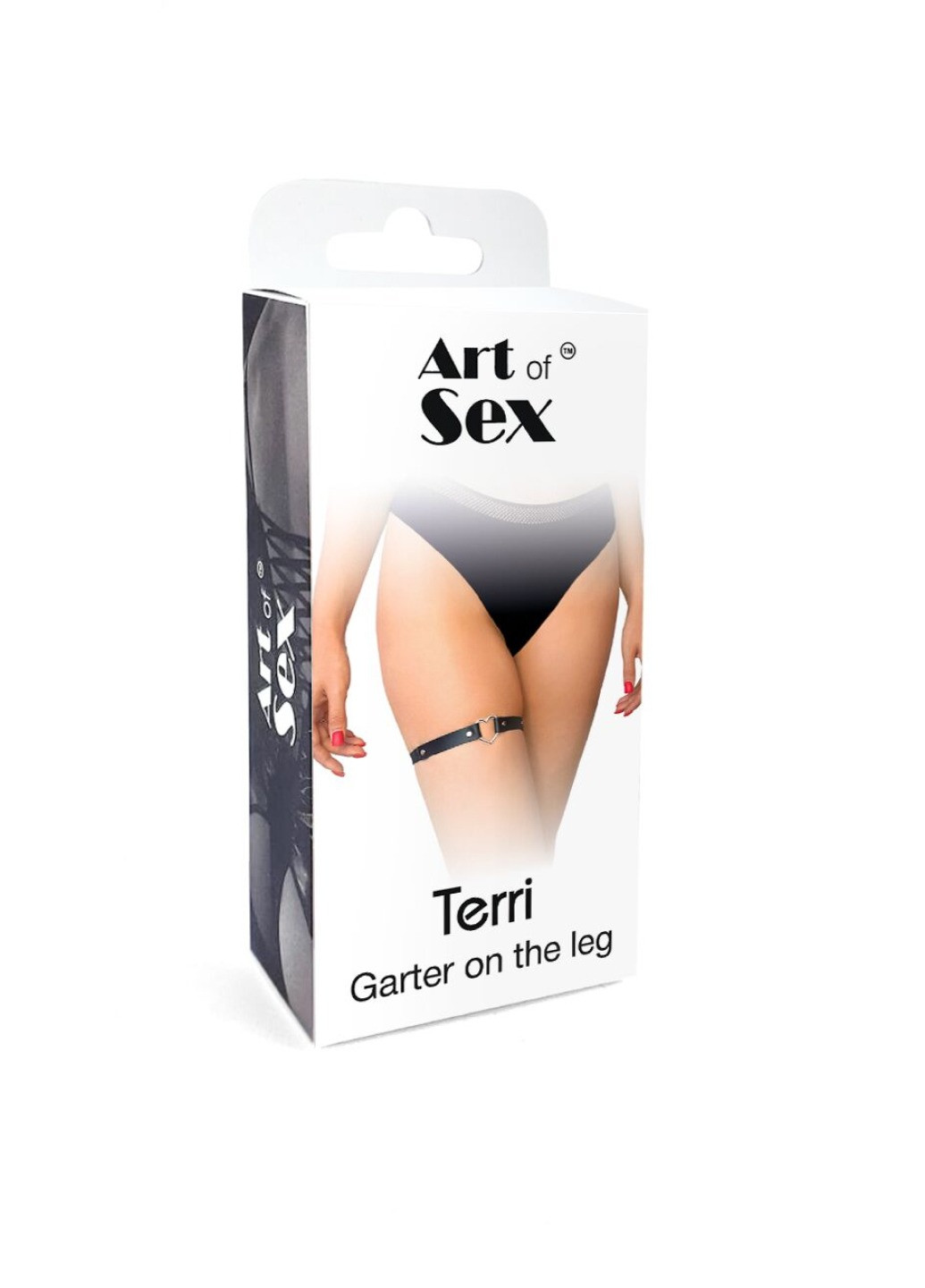 Гартер на ногу Серце з натуральної шкіри - Terri, колір Чорний (1шт.) Art of Sex (275733084)