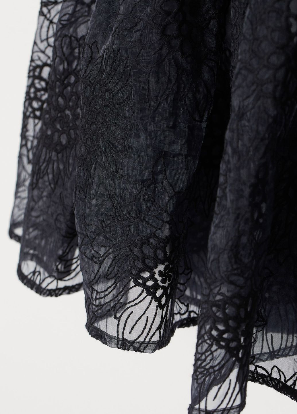 Черная повседневный цветочной расцветки юбка H&M