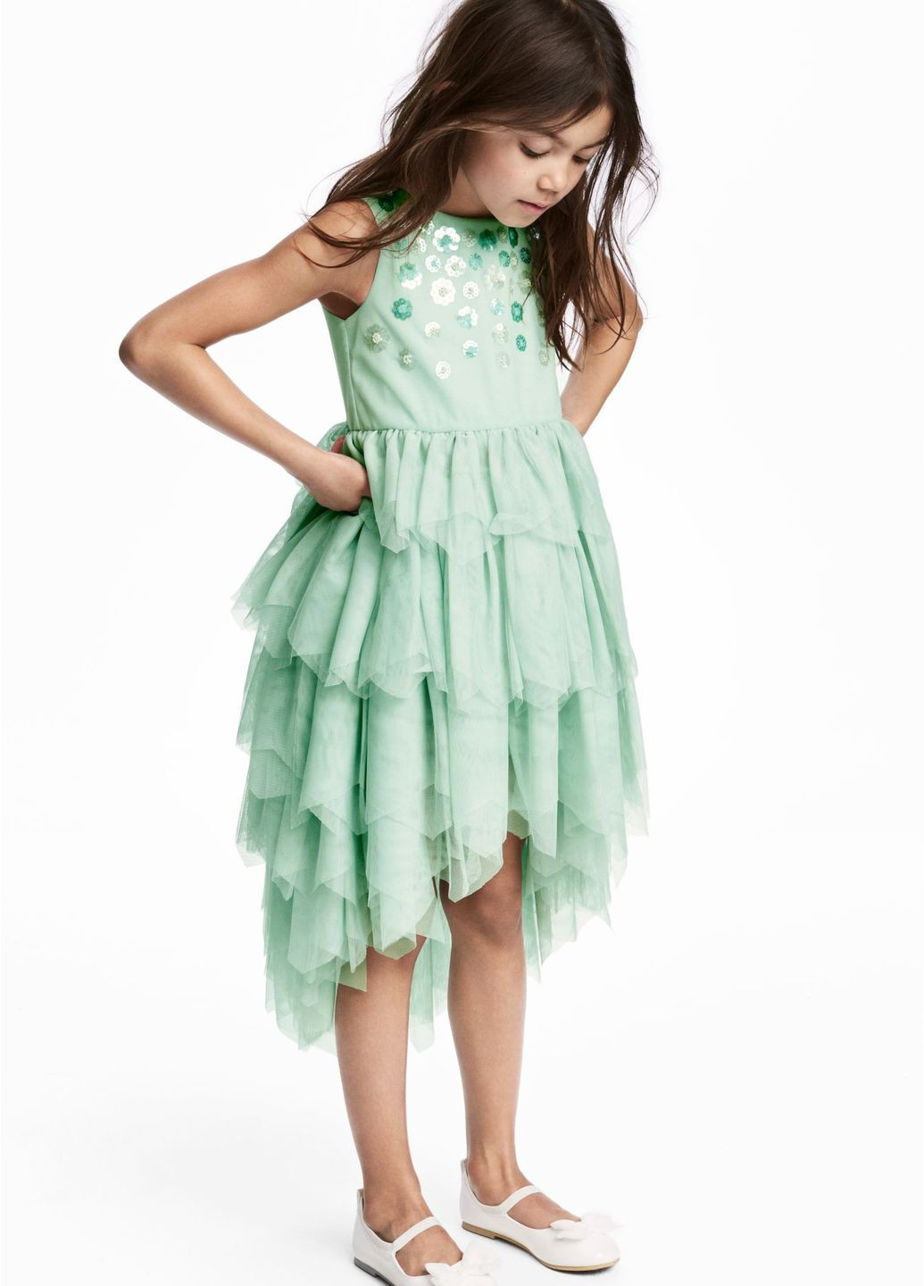 М'ятна сукня з паєтками H&M (275748243)