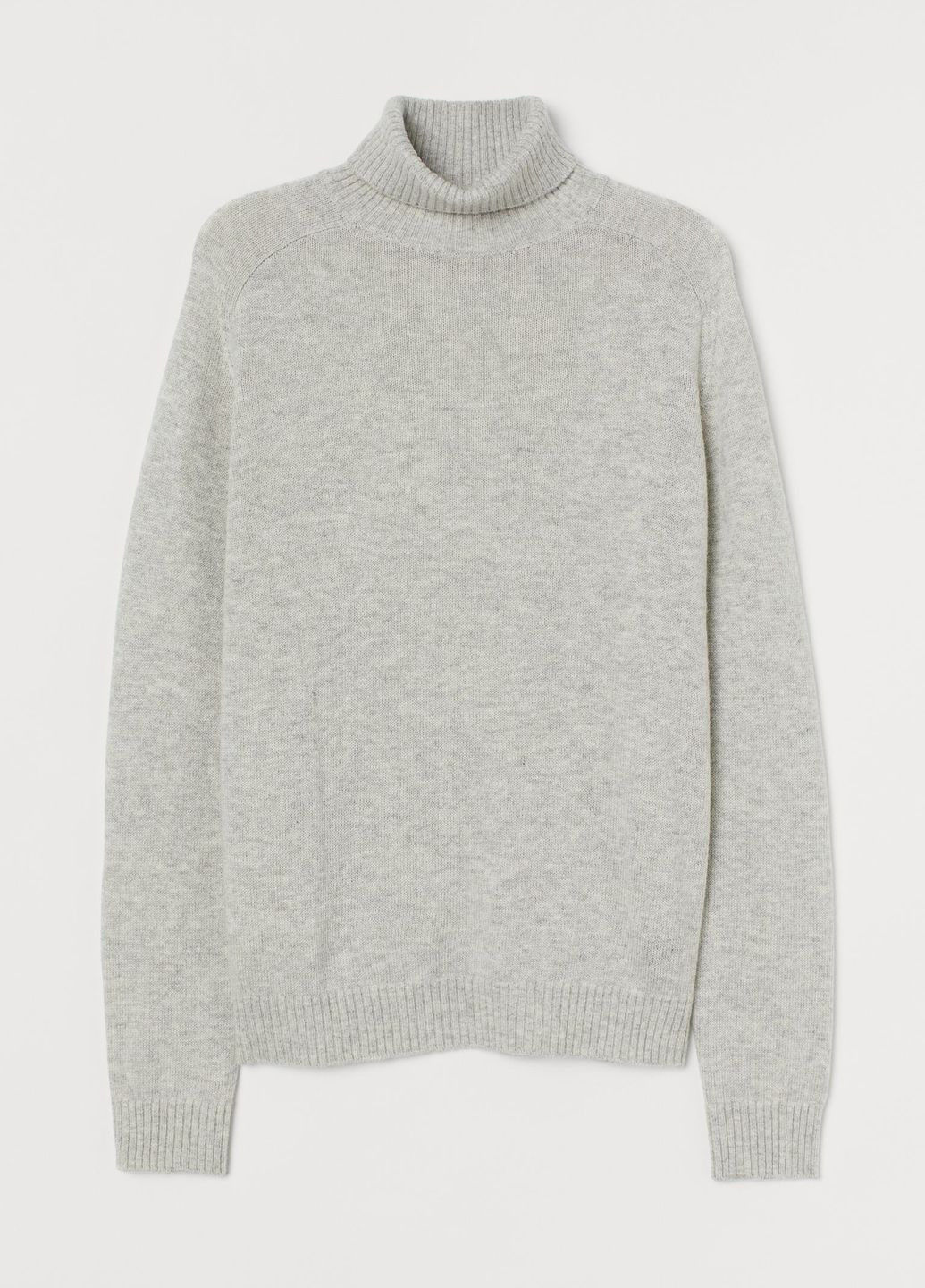 Светло-серый зимний свитер шерсть бленд H&M