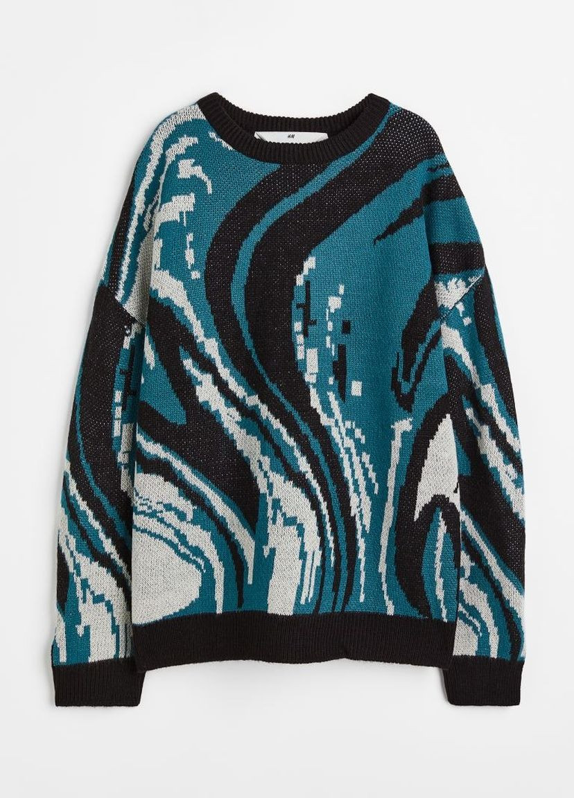 Комбинированный зимний свитер H&M