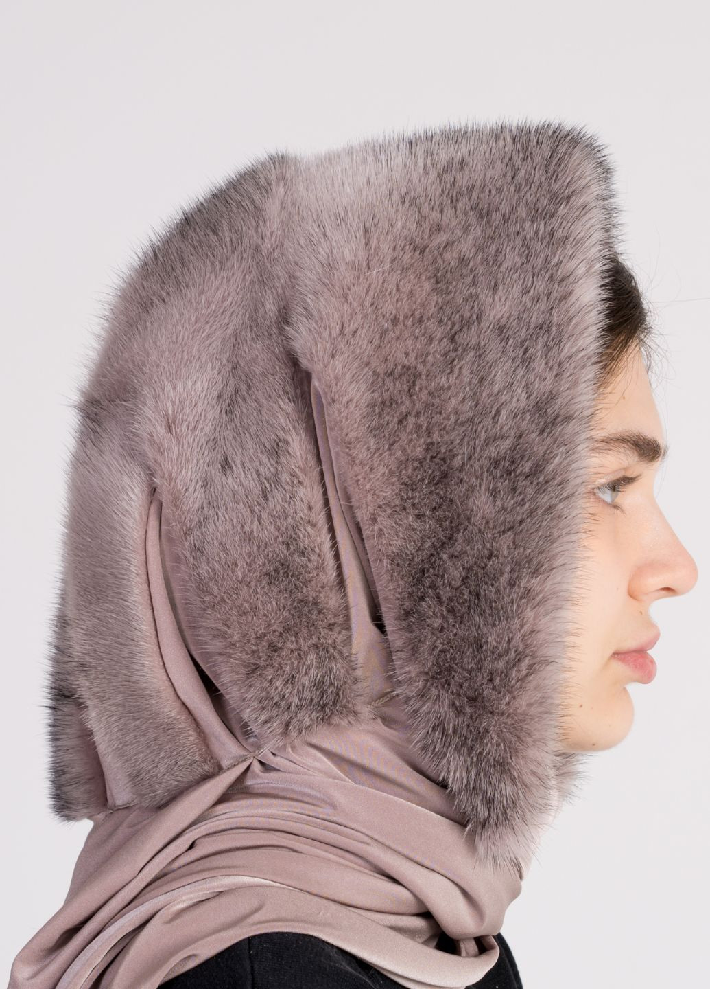 Жіноча зимова норкова хустка на голову з натурального хутра Меховой Стиль паук (275796904)