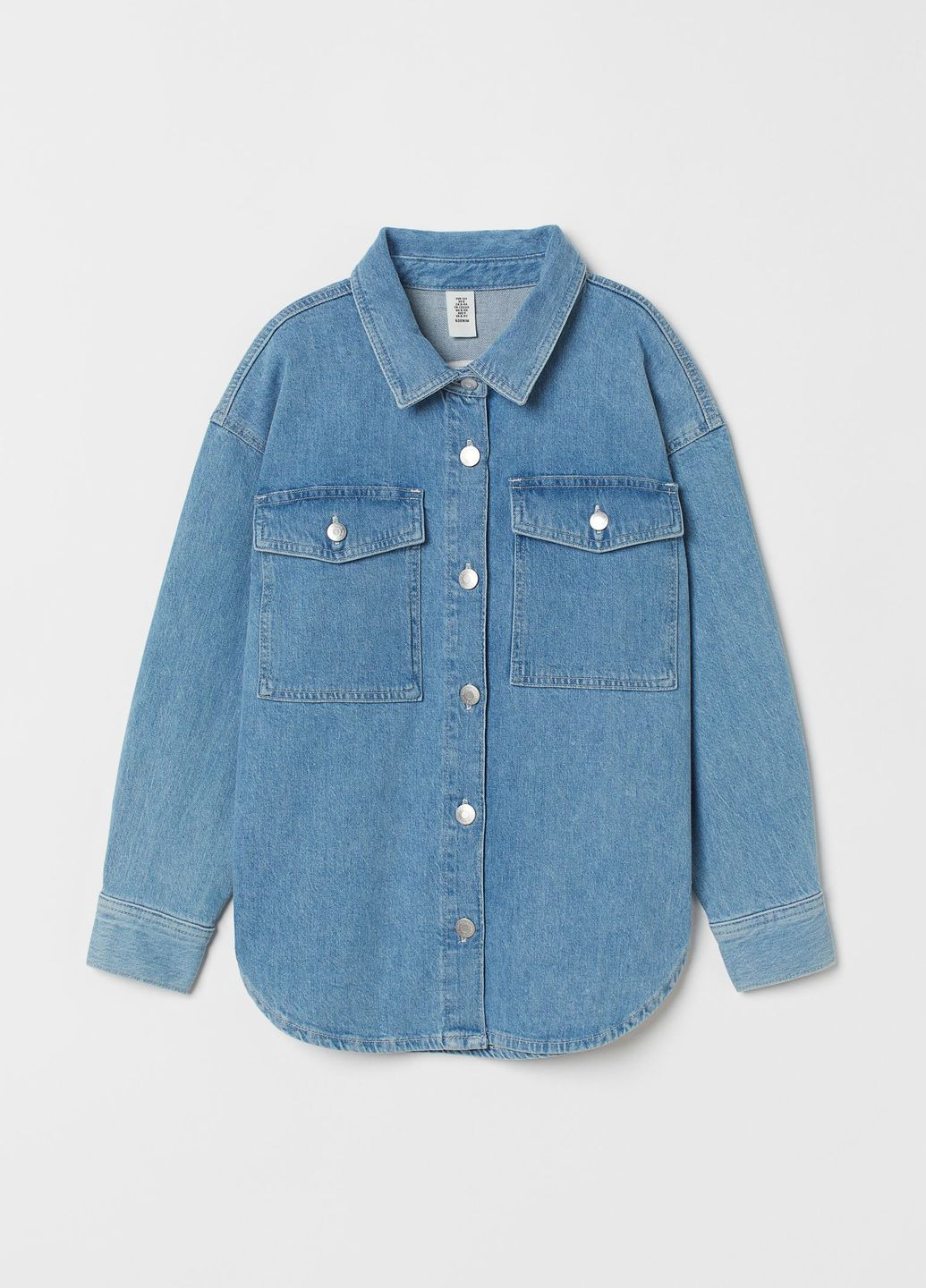 Светло-голубая демисезонная куртка джинсовая оверсайз H&M
