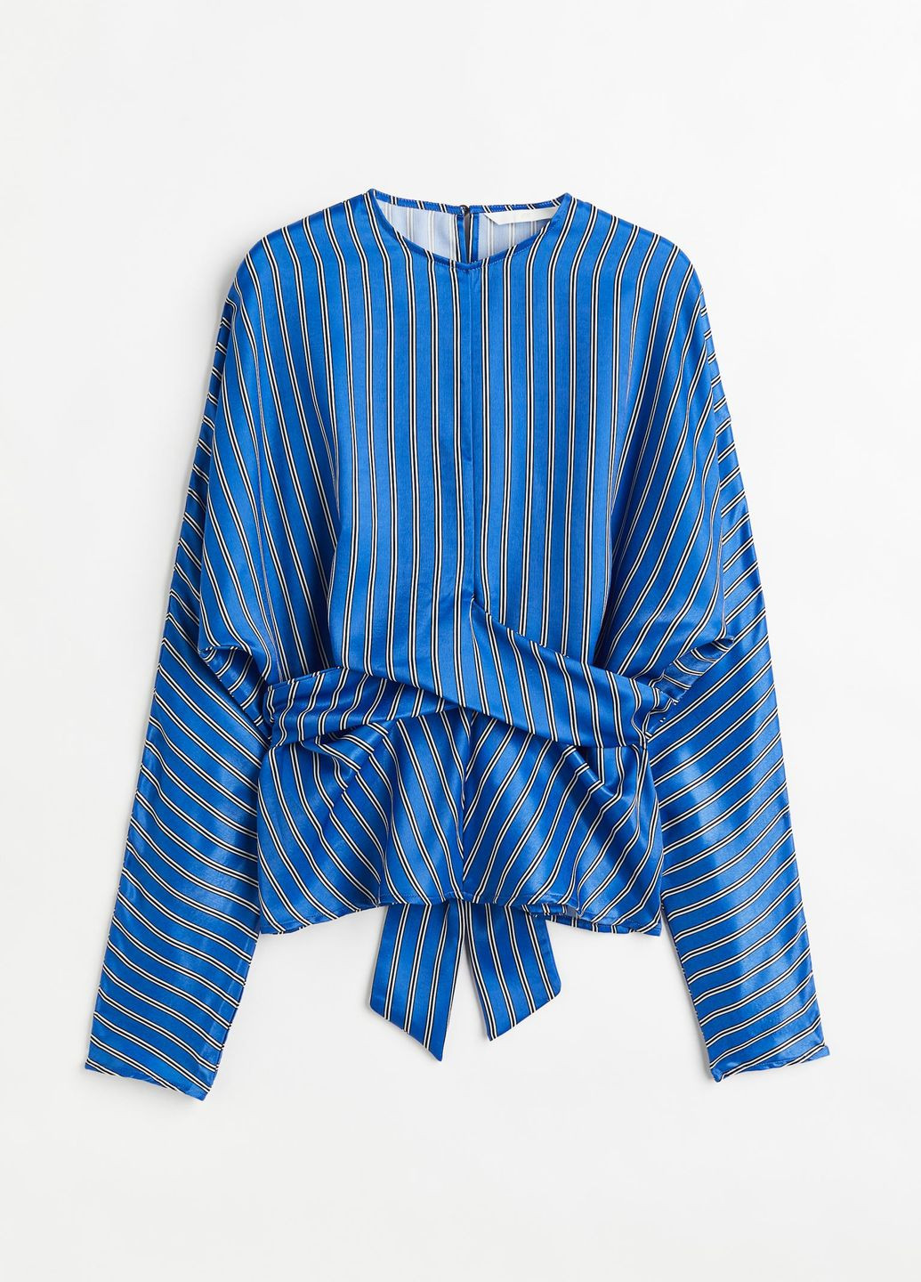 Синяя летняя блуза атласная H&M