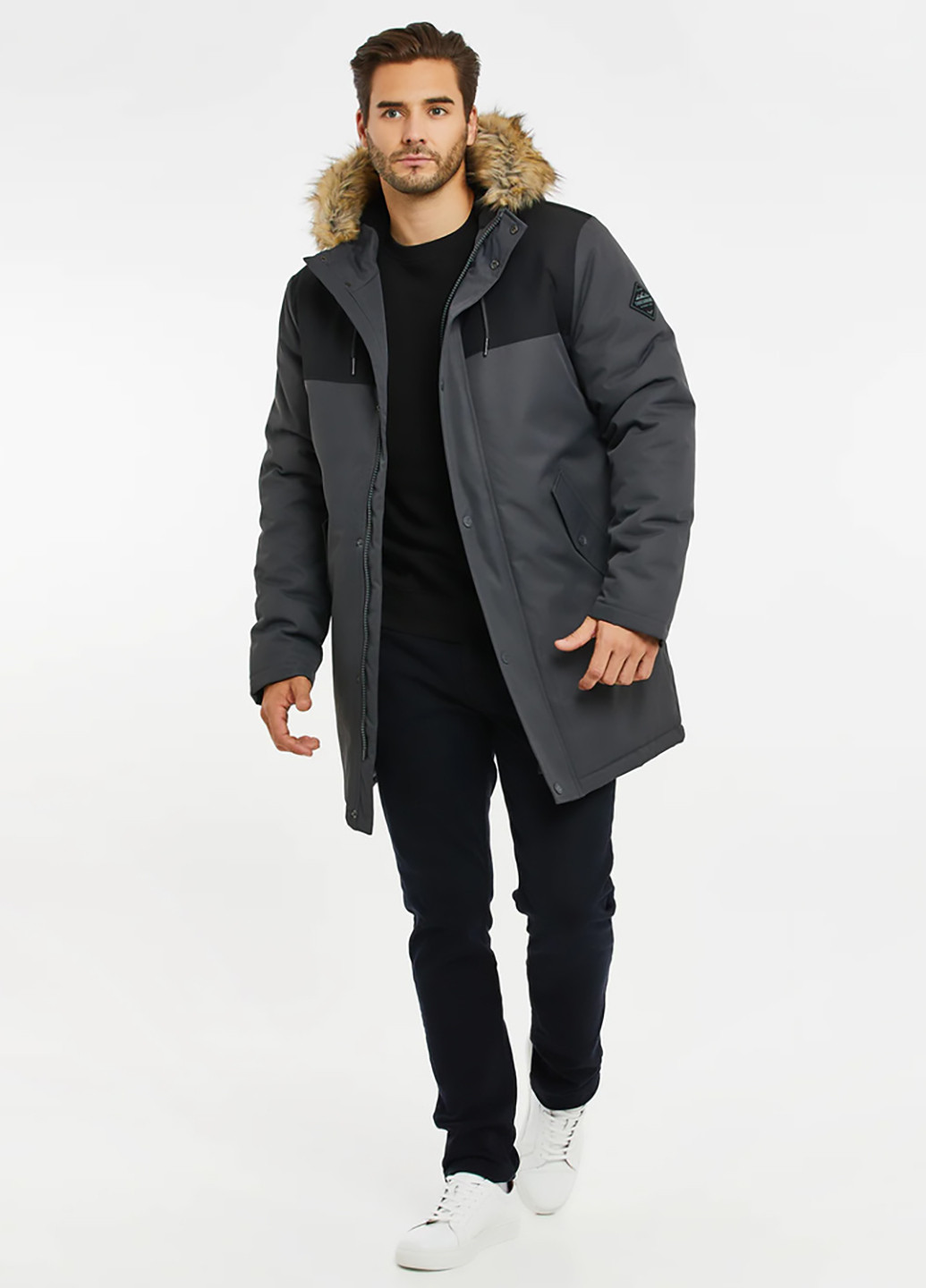 Темно-серая зимняя куртка Threadbare