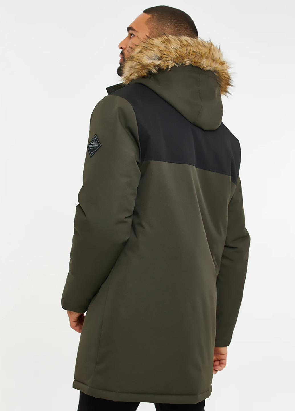 Оливковая (хаки) зимняя куртка Threadbare