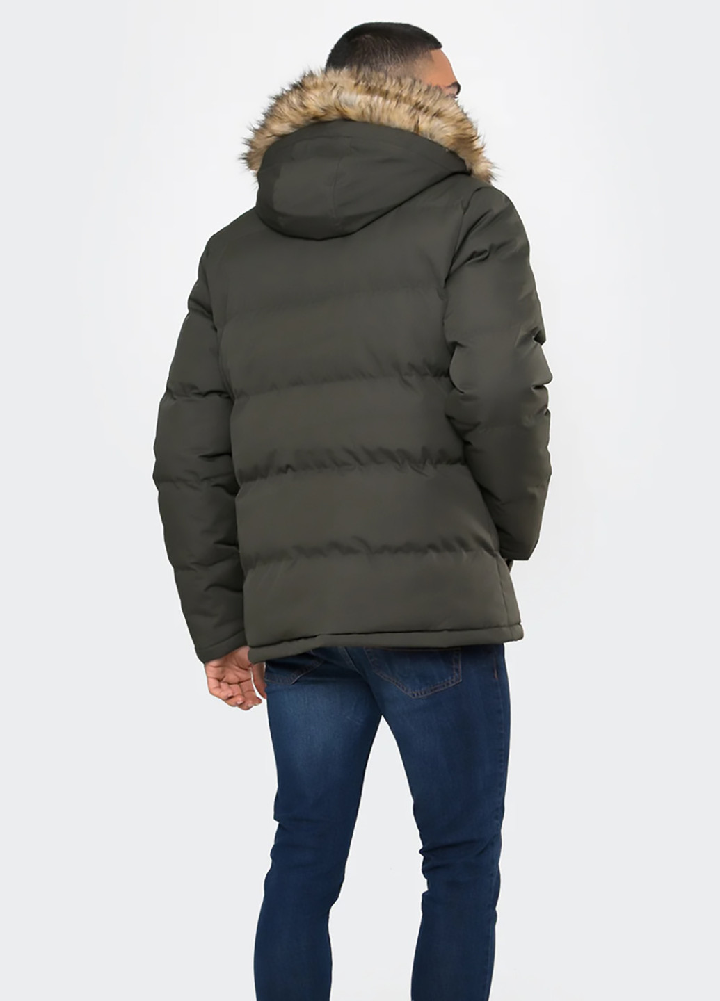 Оливковая (хаки) зимняя куртка Threadbare