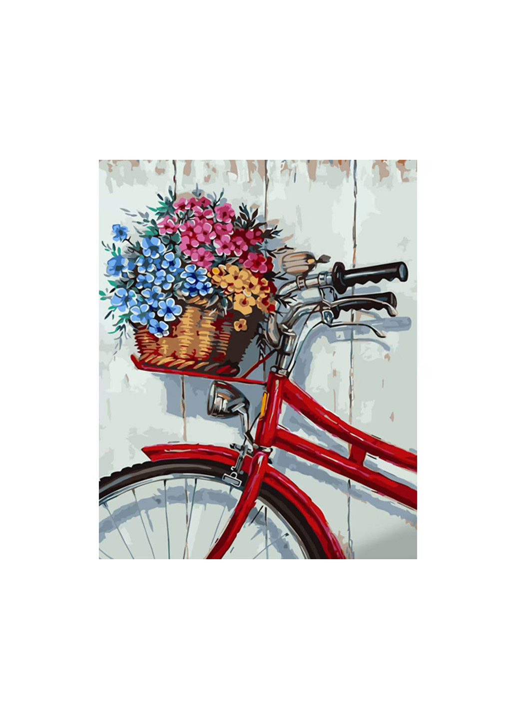 Набір для розпису по номерах Квіти у кошику велосипеда GS1513 Strateg (275997546)