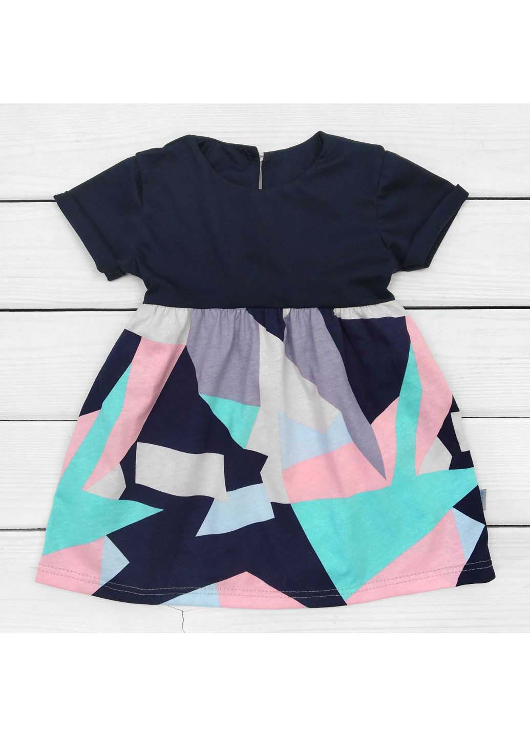 Комбинированное платье abstract с коротким рукавом для девочки Dexters (275867462)
