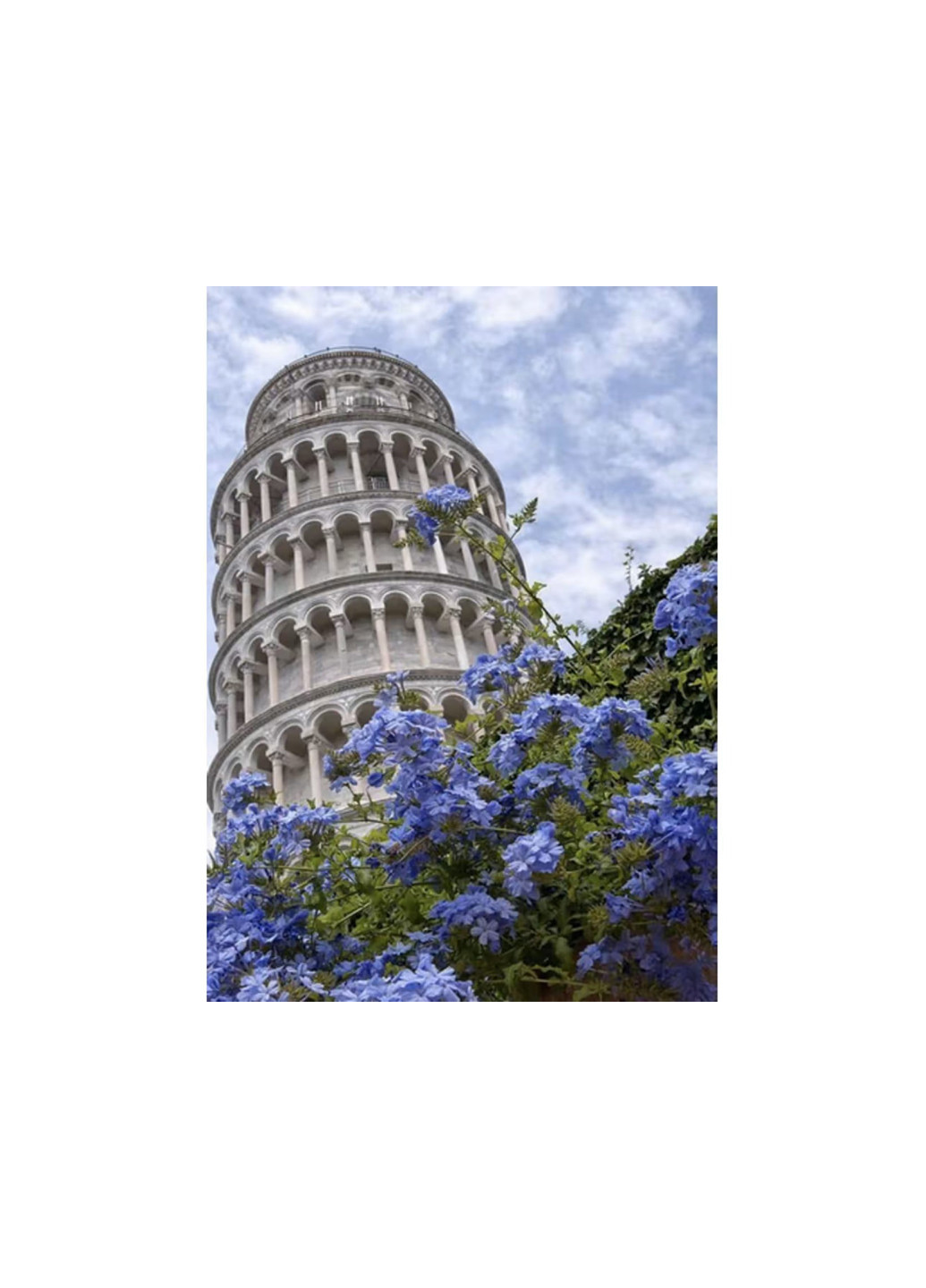 Набор для творчества Алмазная картина Пизанская башня с цветами GD86107 Strateg (275997201)