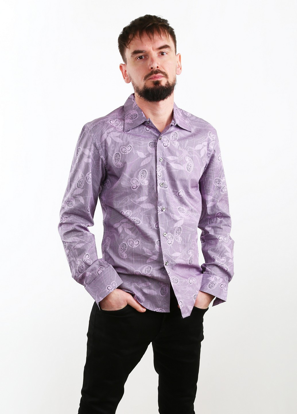 Фиолетовая кэжуал рубашка турецкие огурцы Mtp