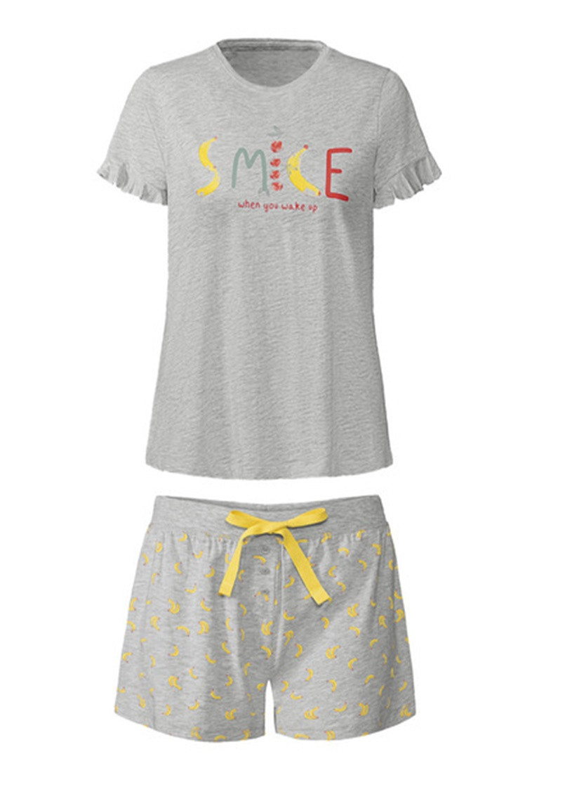 Светло-серая всесезон пижама футболка + шорты Esmara