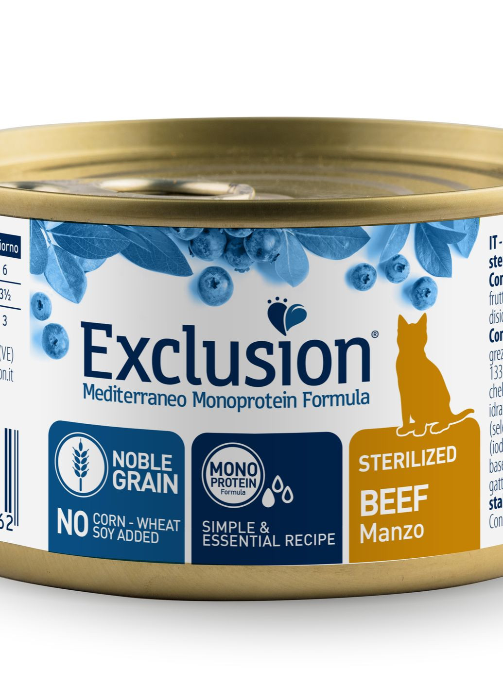 Повнораціонний вологий корм Sterilized Beef корм для стерилізованих котів з яловичиною 85 г Exclusion (275997902)