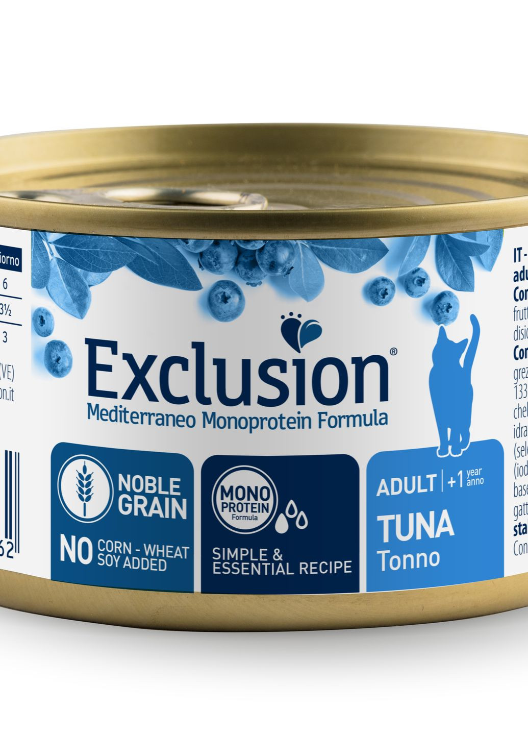 Повнораціонний вологий корм Adult Tuna корм для дорослих котів всіх порід з тунцем 85 г Exclusion (275997896)