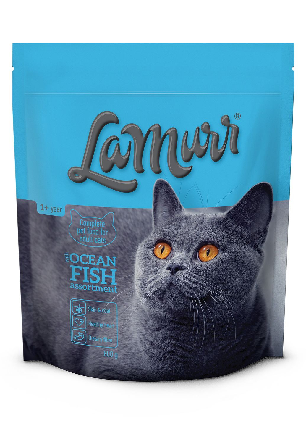 Полнорационный сухой корм для взрослых кошек La Murr Ocean fish с океанической рыбой и мясом птицы, 0,8 кг Quattro (275997941)