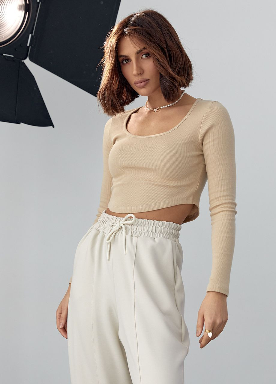 Облегающая трикотажная кофта в рубчик Lurex (275927672)