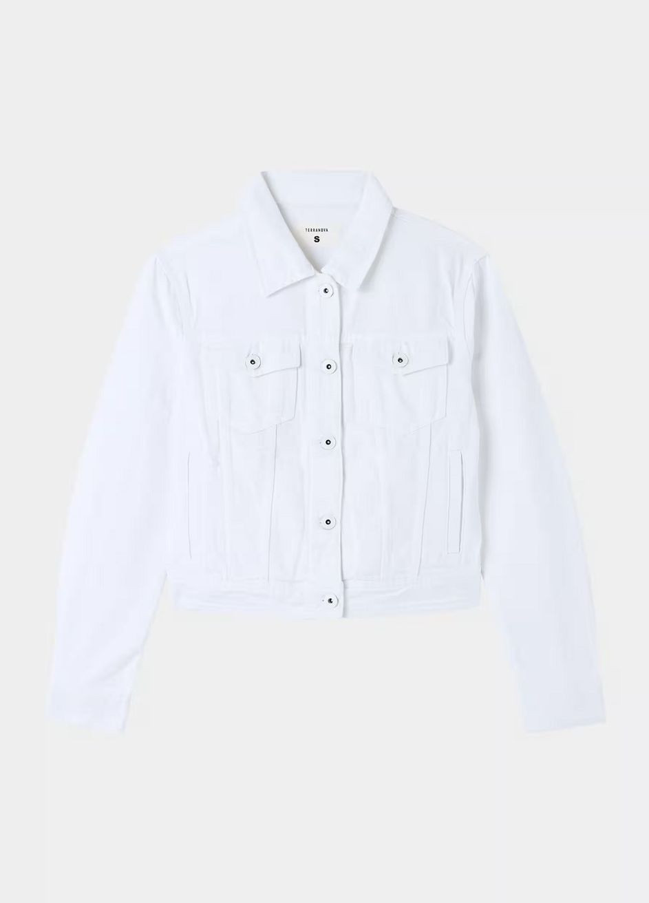 Белая демисезонная куртка стограммовка жен Terranova