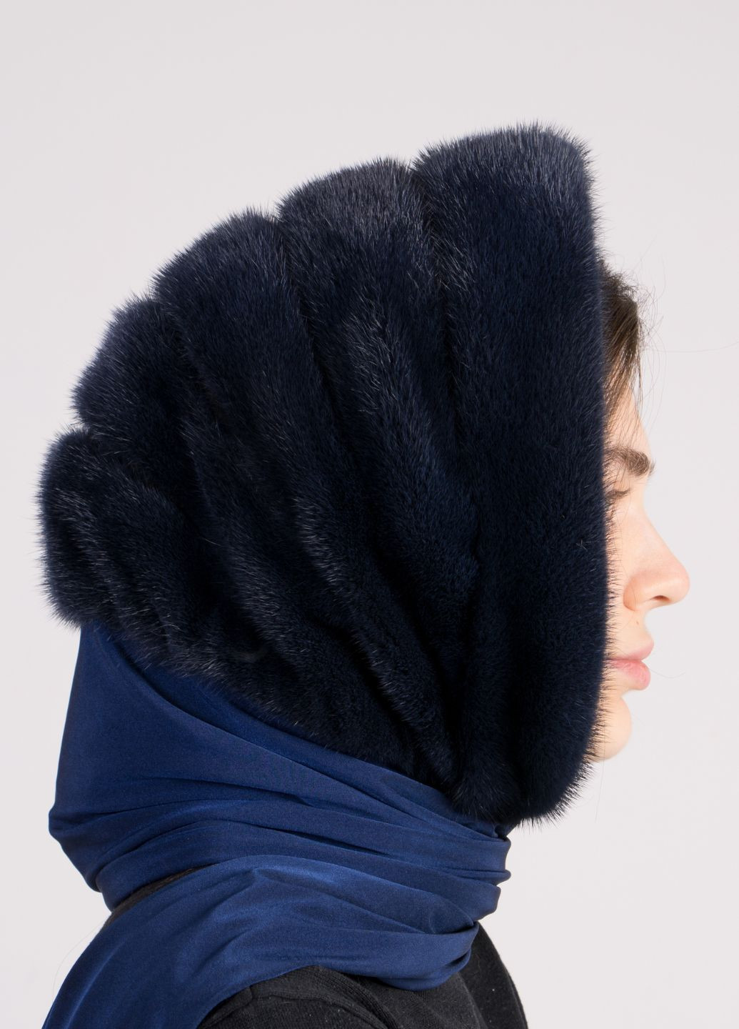 Женский меховой норковый платок на голову Меховой Стиль мушля (275929654)