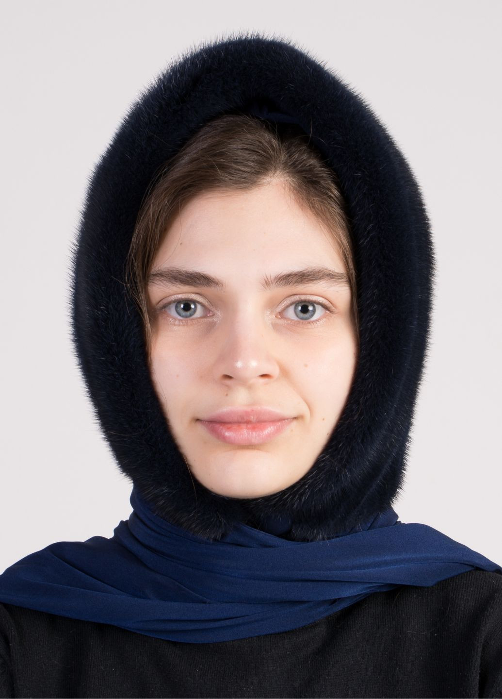 Жіночий хутряну хустку на голову Меховой Стиль мушля (275929654)