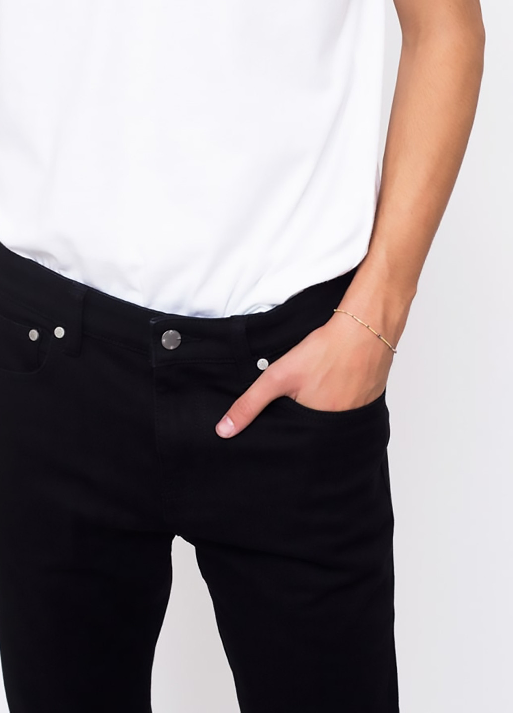 Черные демисезонные скинни джинсы Alessandro Skinny Fit Wesc