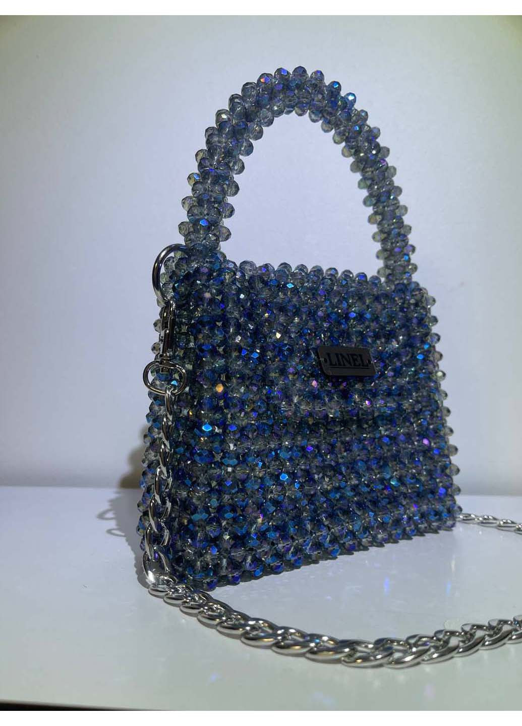 Сумка жіноча синя з намистин ручна робота Linel (275992359)