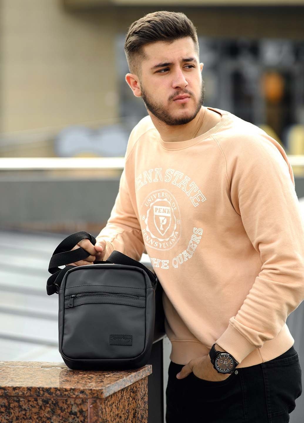 Чоловічі сумки месенджер з екошкіри Makros Sambag (275992004)