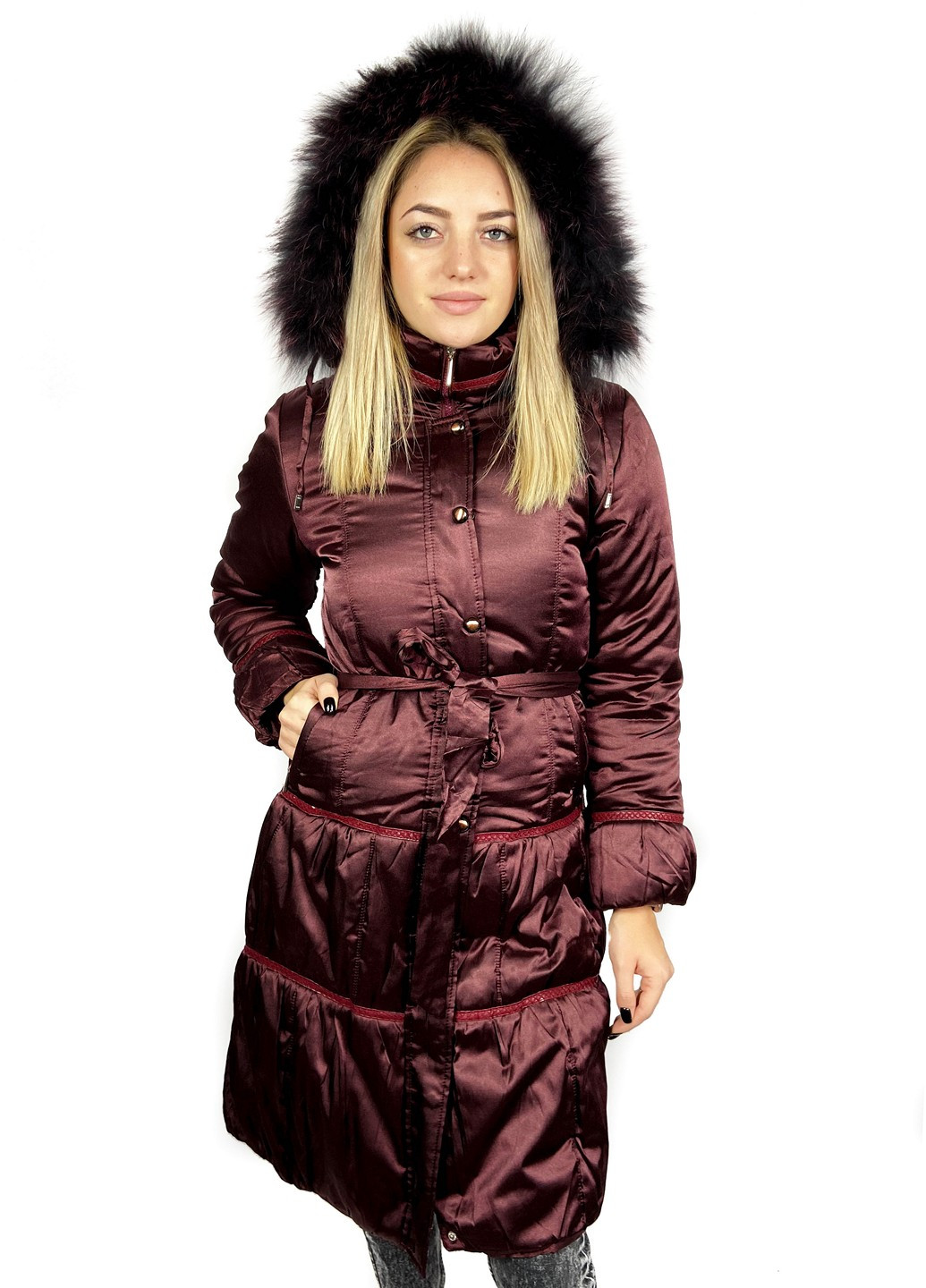 Бордовая зимняя куртка Mtp