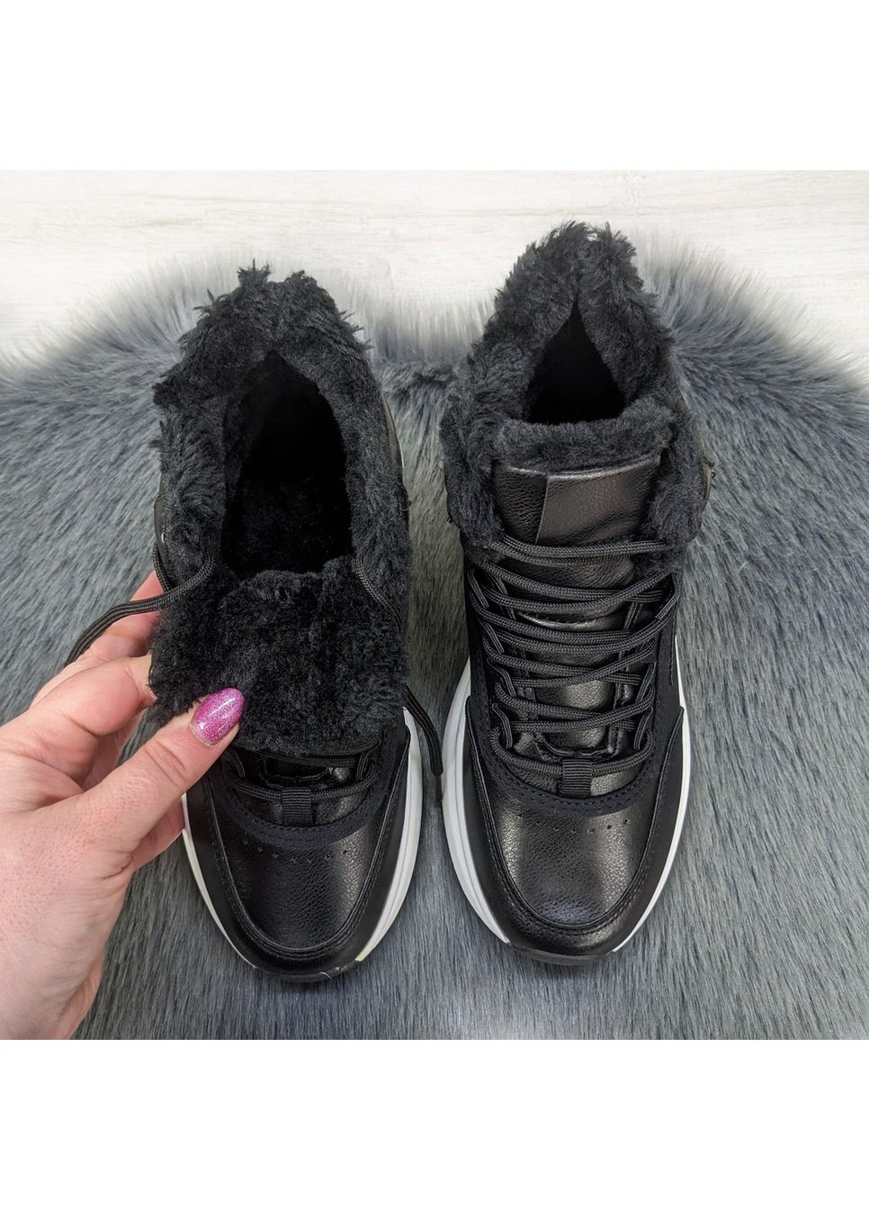 Зимние ботинки женские зимние спортивного типа Dual из искусственной кожи