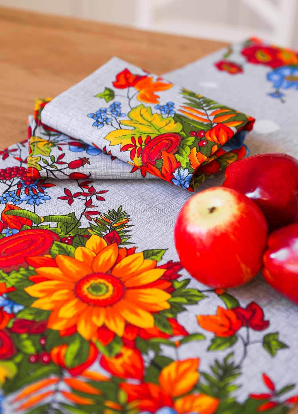 Homedec кухонний рушник "золота осінь" 75х40 см квітковий сірий виробництво - Україна