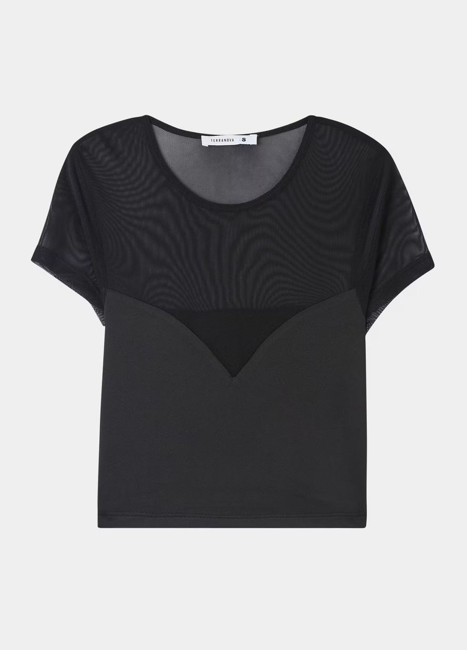 Черная летняя футболка женщин Terranova
