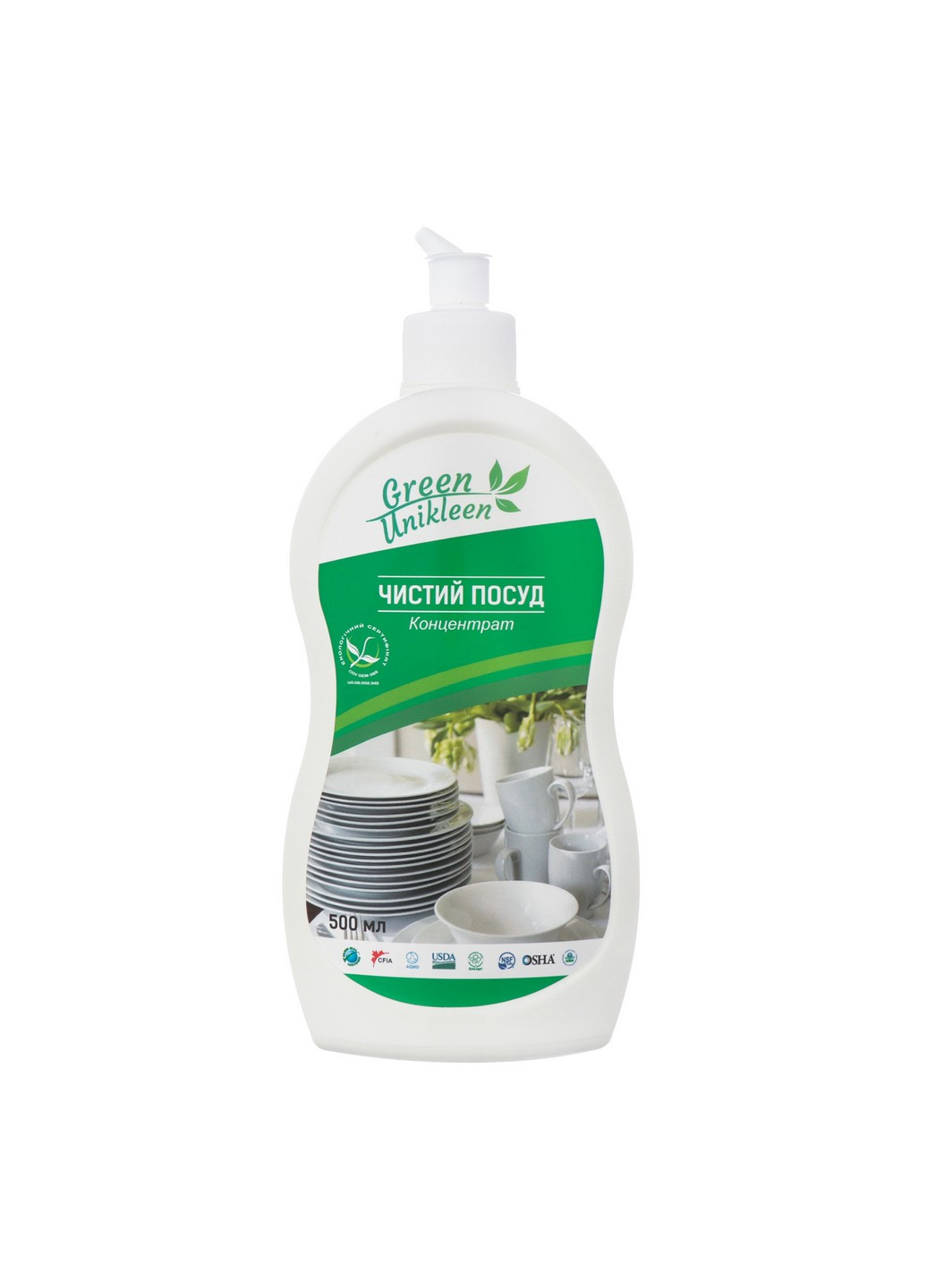 Экологическое средство для мытья посуды "Чистая посуда" 500 мл Green Unikleen (276000211)