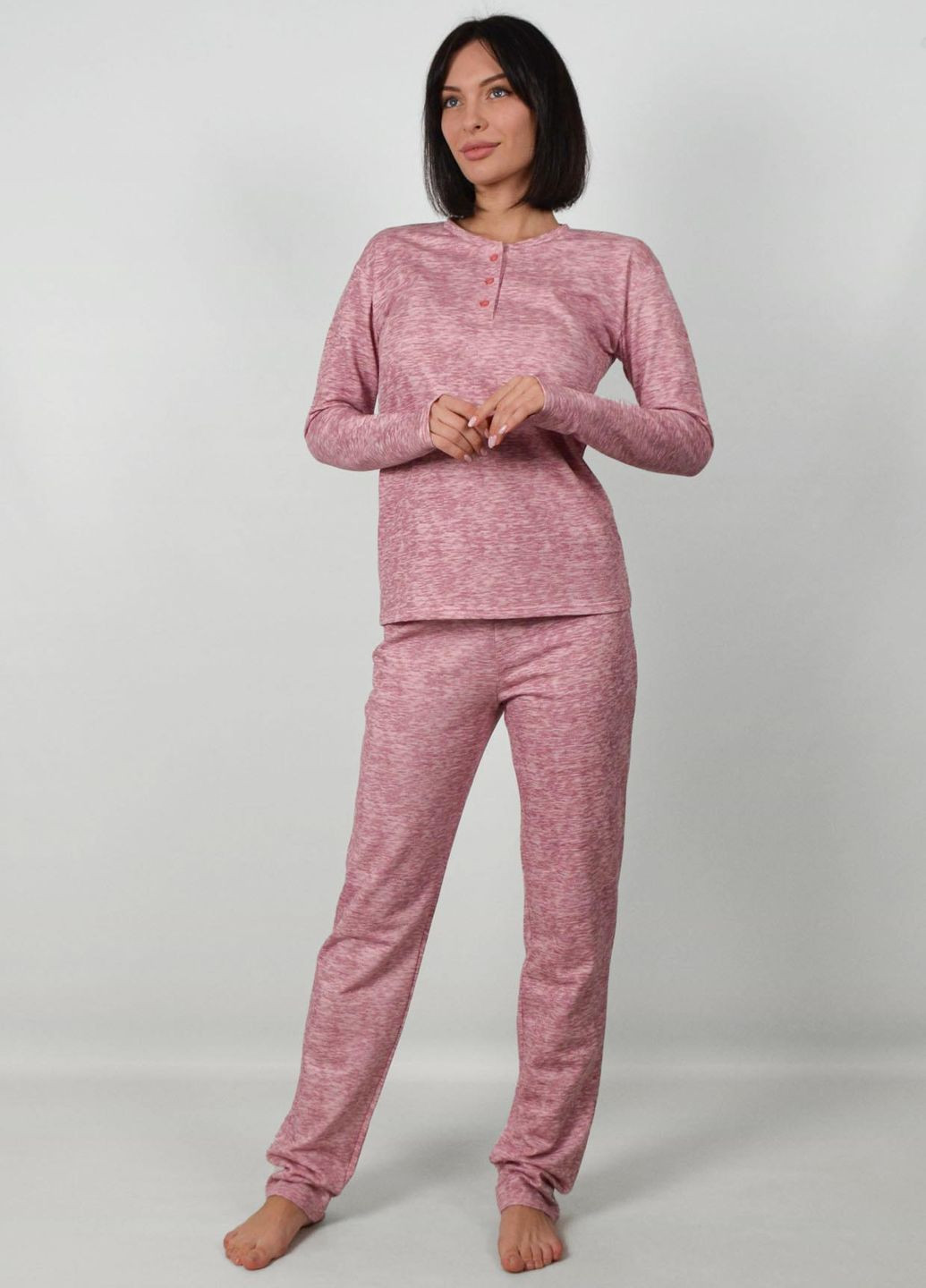 Розовая всесезон пижама женская реглан + брюки Roksana
