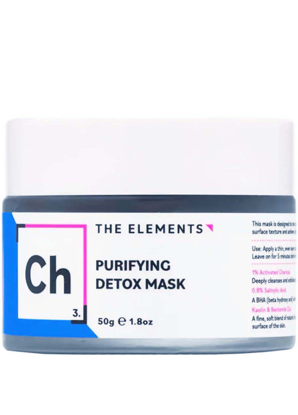 Маска для обличчя детокс з активованим вугіллям Purifying Detox Mask 50g The Elements (276057293)