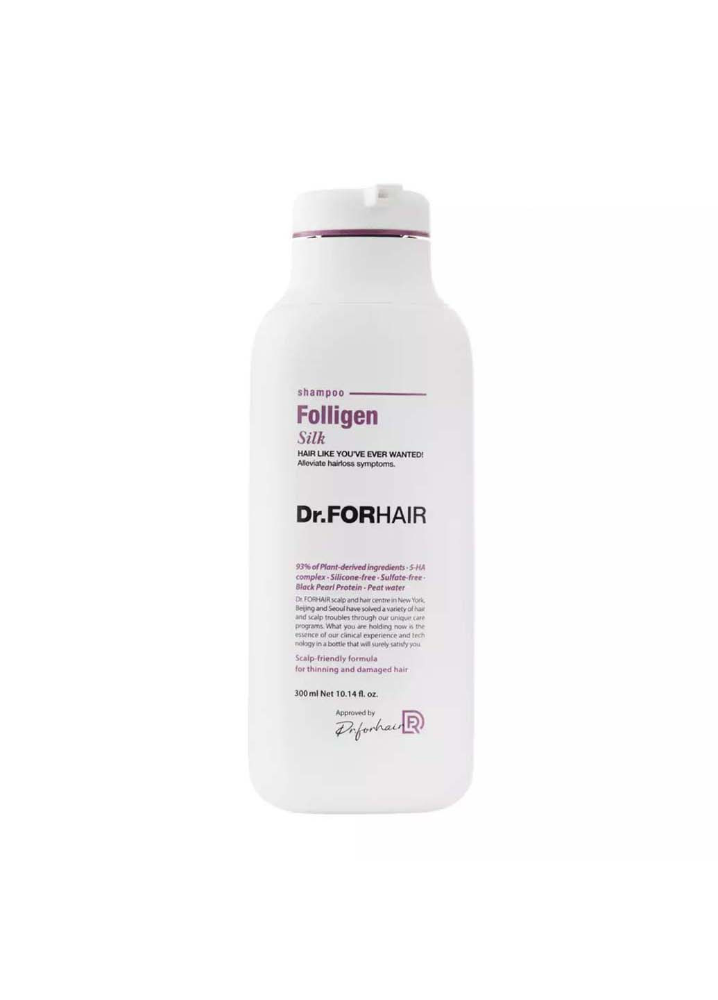 Шампунь для сухого та пошкодженого волосся Folligen Silk Shampoo 300 мл Dr.Forhair (276057272)