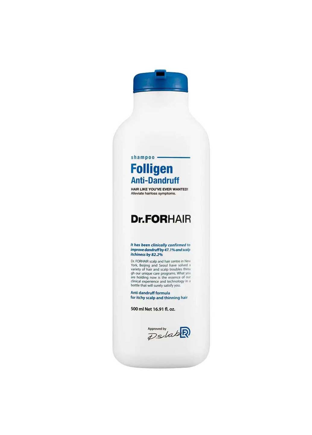 Шампунь против перхоти для ослабленных волос Folligen Anti-Dandruff Shampoo 500 мл Dr.Forhair (276057273)