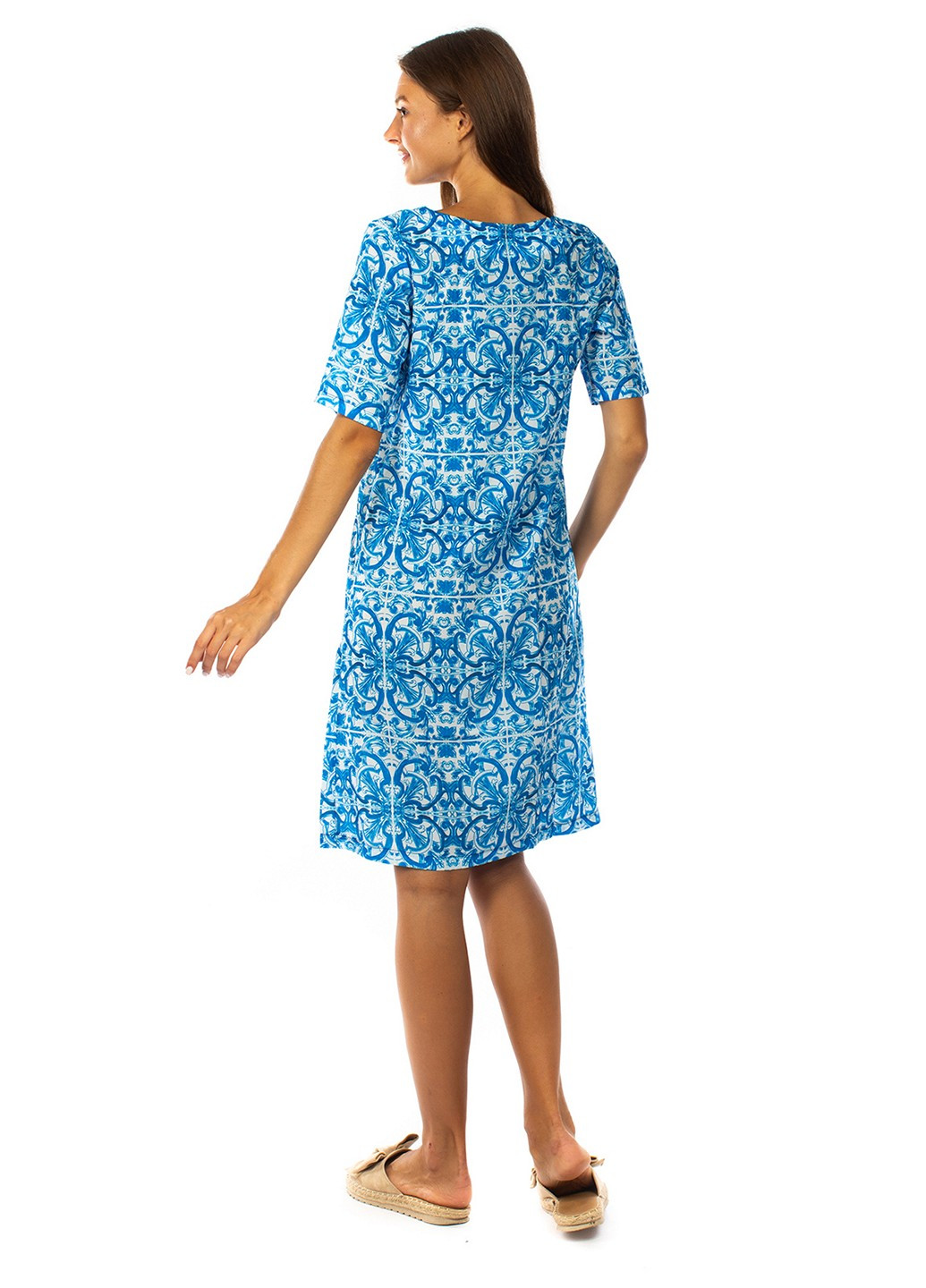 Голубое кэжуал платье Mtp с цветочным принтом