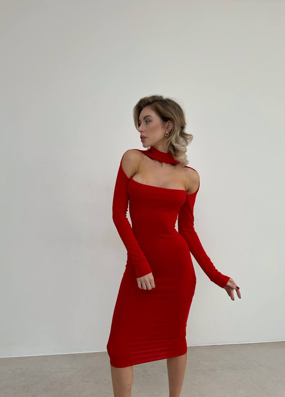 Червона кежуал сукня N.Family однотонна