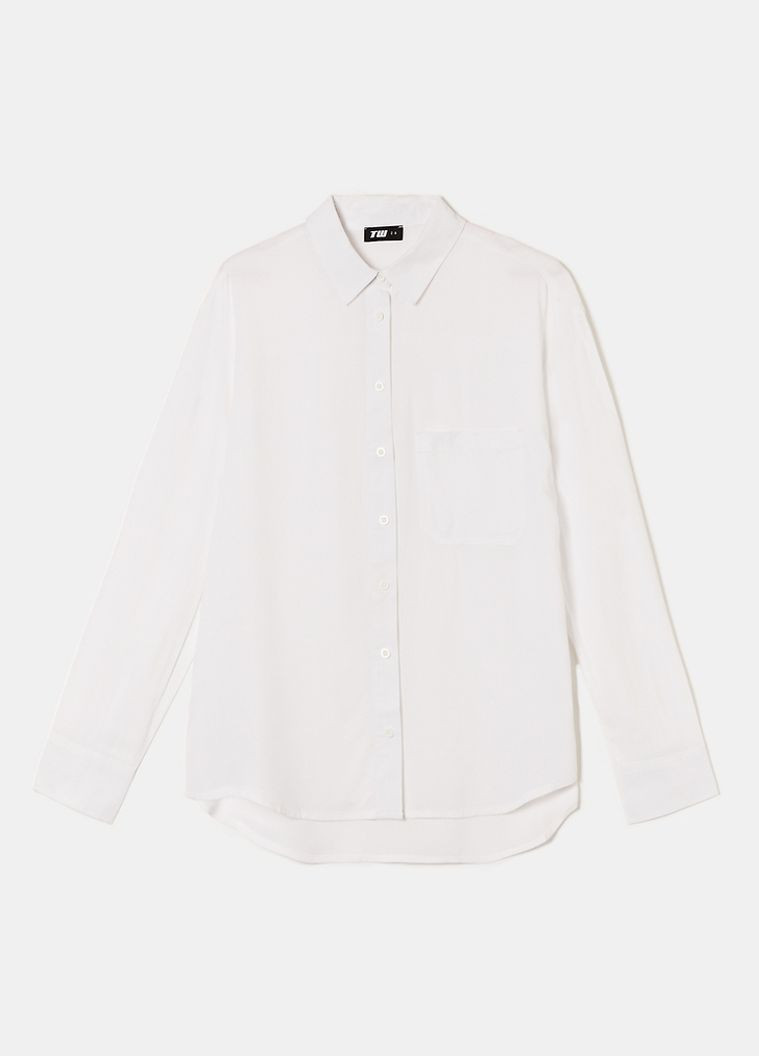 Белая кэжуал рубашка однотонная Tally Weijl